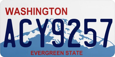 WA license plate ACY9257