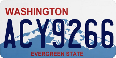 WA license plate ACY9266