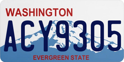 WA license plate ACY9305