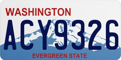 WA license plate ACY9326