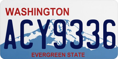 WA license plate ACY9336
