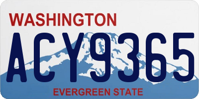 WA license plate ACY9365