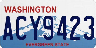 WA license plate ACY9423