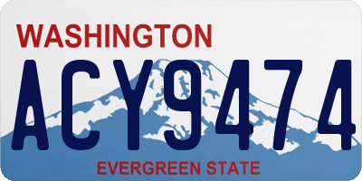 WA license plate ACY9474