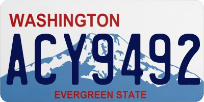 WA license plate ACY9492