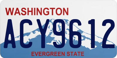 WA license plate ACY9612