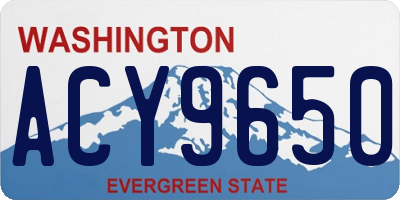WA license plate ACY9650