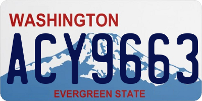 WA license plate ACY9663