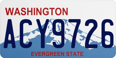 WA license plate ACY9726