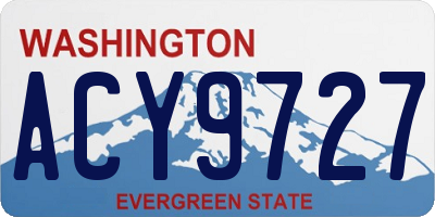 WA license plate ACY9727