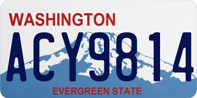 WA license plate ACY9814