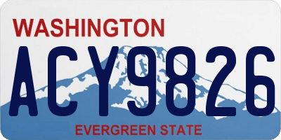 WA license plate ACY9826