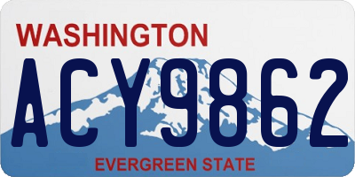 WA license plate ACY9862