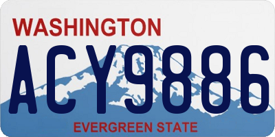 WA license plate ACY9886