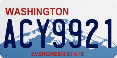 WA license plate ACY9921