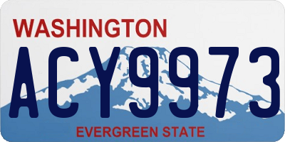 WA license plate ACY9973
