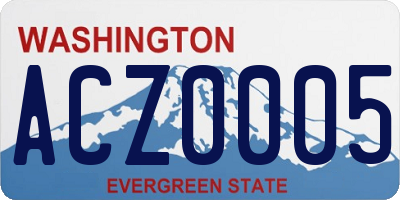 WA license plate ACZ0005