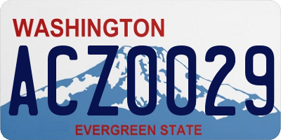 WA license plate ACZ0029