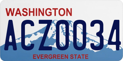 WA license plate ACZ0034