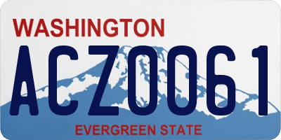WA license plate ACZ0061