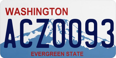 WA license plate ACZ0093