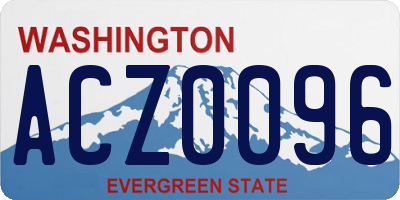 WA license plate ACZ0096