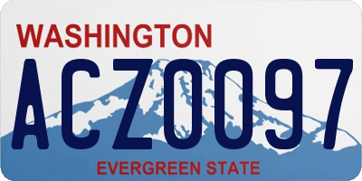 WA license plate ACZ0097