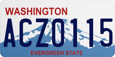 WA license plate ACZ0115