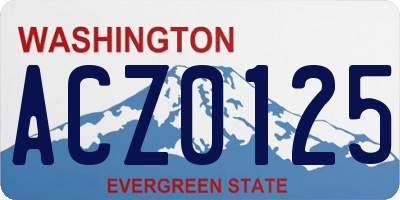 WA license plate ACZ0125