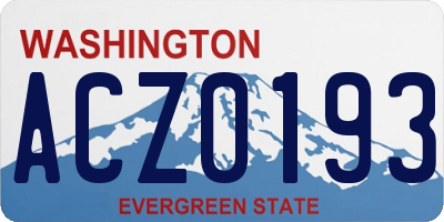 WA license plate ACZ0193