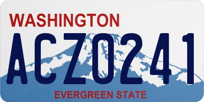 WA license plate ACZ0241