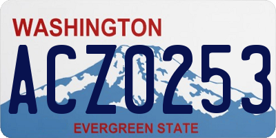 WA license plate ACZ0253