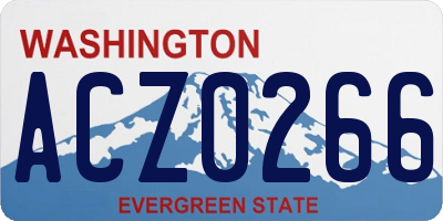 WA license plate ACZ0266