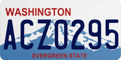 WA license plate ACZ0295