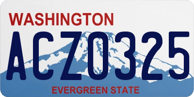 WA license plate ACZ0325
