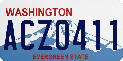 WA license plate ACZ0411