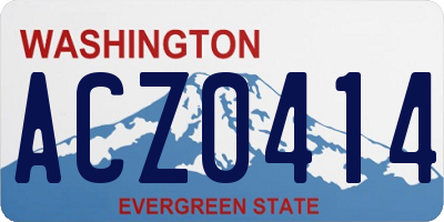 WA license plate ACZ0414