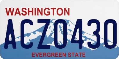 WA license plate ACZ0430