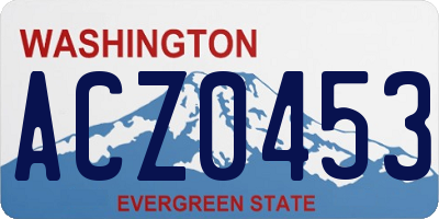 WA license plate ACZ0453