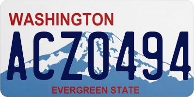WA license plate ACZ0494