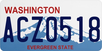 WA license plate ACZ0518
