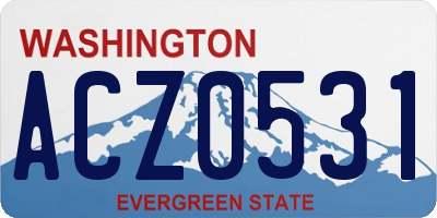 WA license plate ACZ0531
