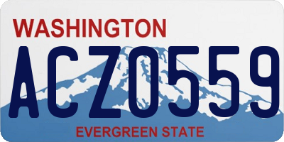 WA license plate ACZ0559