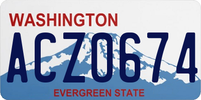 WA license plate ACZ0674