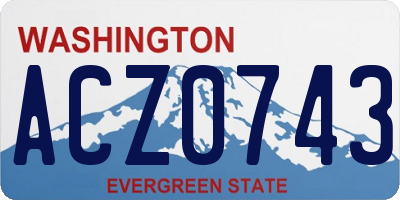 WA license plate ACZ0743