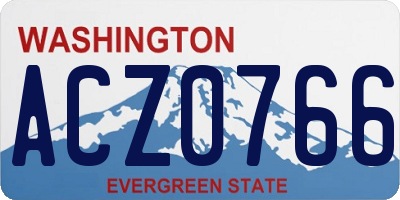 WA license plate ACZ0766