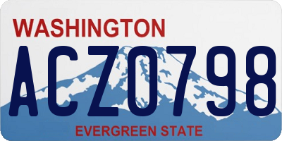WA license plate ACZ0798