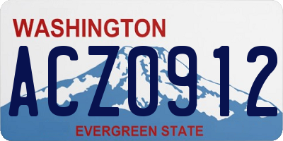 WA license plate ACZ0912