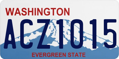 WA license plate ACZ1015