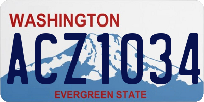 WA license plate ACZ1034